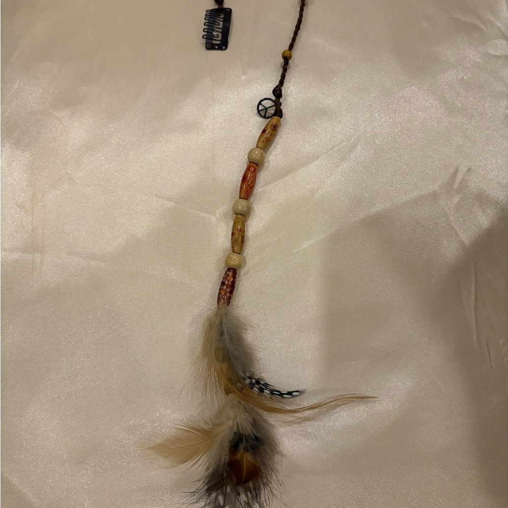 Bohemian Feather Beaded hair clip